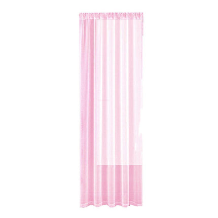Sheer Voile Curtains Rod Pocket Window Panel for Bedroom 140cm x 230cm Drapes - Black.