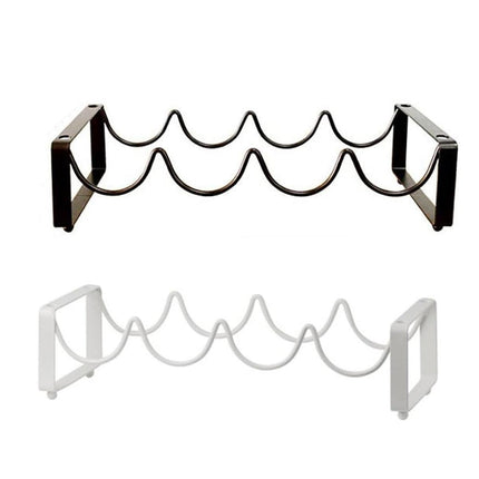 Iron Wine Rack Bottle Holder Metal Display Stand Tabletop Decorative Storage - Brown.