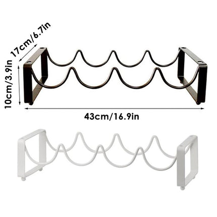 Iron Wine Rack Bottle Holder Metal Display Stand Tabletop Decorative Storage - White.