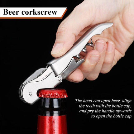 Waiters Friend Corkscrew Stainless Steel Wine Bottle Opener Screw Knife Bar.