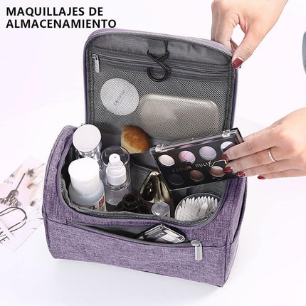 Womens Cosmetic Bag Make Up Case Travel Toiletry Wash Organiser Vanity Nail Box - Wine Red.