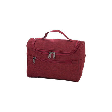 Womens Cosmetic Bag Make Up Case Travel Toiletry Wash Organiser Vanity Nail Box - Wine Red.