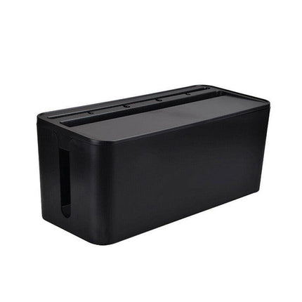 Large Cable Wire Cord Storage Box Case with Lid for Power Board and Device Charging - White.