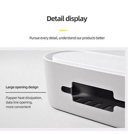 Cable Power Management Storage Box Socket Wire Tidy Organiser Hide Case - Grey.