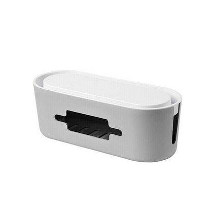 Cable Power Management Storage Box Socket Wire Tidy Organiser Hide Case - Grey.