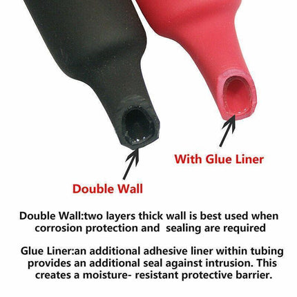 Grade Marine Heat Shrink Tubing 3:1 Wire Sleeve Glue Inside Fast Wrap Insulation Black - 12.7mm*1M.