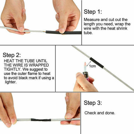 Grade Marine Heat Shrink Tubing 3:1 Wire Sleeve Glue Inside Fast Wrap Insulation Red - 9.5mm*1M.