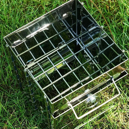 Square Wood Stove Mini Folding Grill Outdoor Camping Portable BBQ Cooking Rack.