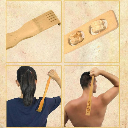 Long Handle Bamboo Back Scratcher Stick for Itch Relief and Easy Reach 46cm 2PCS.