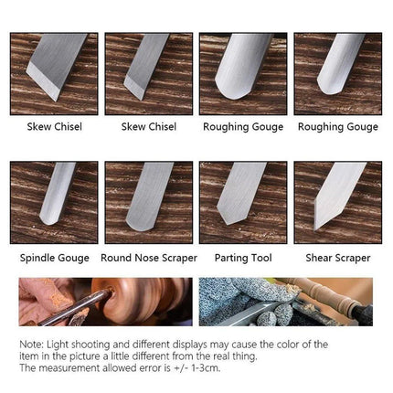 8X Heavy Duty HSS Wood Lathe Chisel Set Turning Wood Tools Carving GougeDurable.