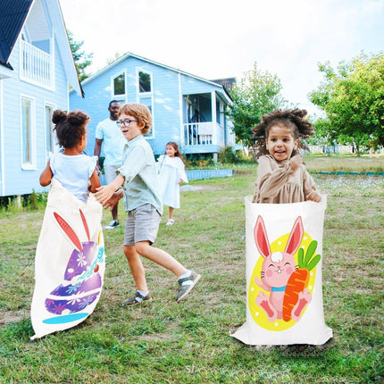 Jumping Sack Race Bags 5pcs Set for Outdoor Garden Party Family Group Activity Game - Eggshell.