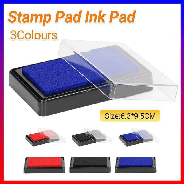 Stamp Ink Pad Rectangular 63x95mm for Rubber Stamps Office Fingerprint Stamping - Black.
