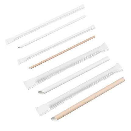 1000-2000pcs Colourful Paper Drinking Straws FOIL Metallic Party - White-6*230mm 2000PCS.