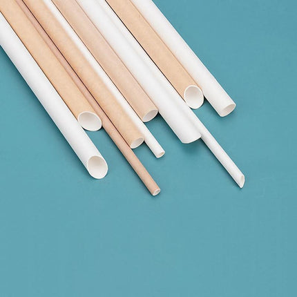 1000-2000pcs Colourful Paper Drinking Straws FOIL Metallic Party - White-12*200mm 1000PCS.