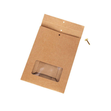 10PCS Snowflake Kraft Paper Candy Bag with Window Biscuit Self Standing Food Bag - Red.