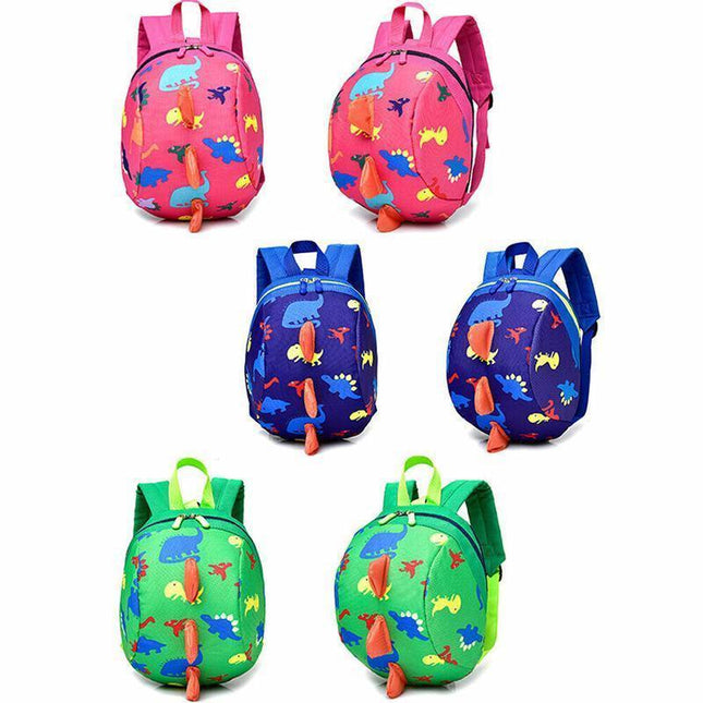 Kids Safety Harness Backpack Toddler Leash Dinosaur Bag Child Anti Lost - pink.