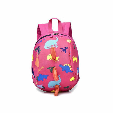 Kids Safety Harness Backpack Toddler Leash Dinosaur Bag Child Anti Lost - pink.