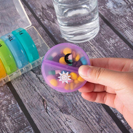 7 Day Weekly Case Dispenser Medicine Tablet Organizer Storage Container Pill Box - Black.