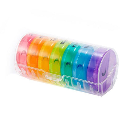 7 Day Weekly Case Dispenser Medicine Tablet Organizer Storage Container Pill Box - Black.