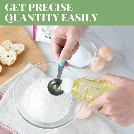 10 Piece Stainless Steel Measuring Cups and Spoons Set for Baking and Cooking.