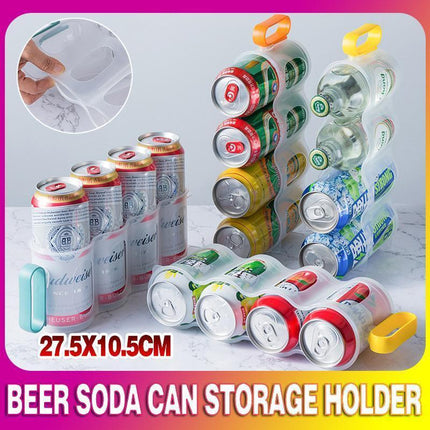 Beer Soda Can Storage Holder Kitchen Fridge Space Saver Rack Organizer 1-3PCS - Green.