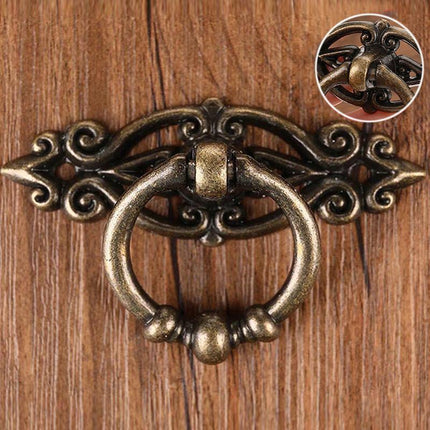 5PCS Vintage Handles Cabinet Drawer Cupboard Door Iron Knob Gold Pull - Black.
