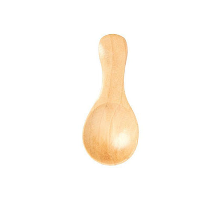 5PCS Mini Wooden Spoons Natural Wood Spice Condiment Dessert Scoops - Beige.