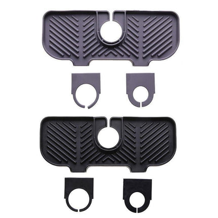 Kitchen Faucet Storage Rack Holder Soap Sponges Caddy Organizer Sink Basket Rack - Black.
