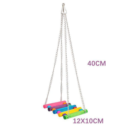 5PCS Hanging Parrot Toys Set with Swings and Ladders for Budgies Cockatiels Cages.