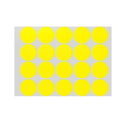 Yellow Assorted Sizes Colour Sticker Dots Adhesive Round Labels Circular Spot Scrapbook - 100mm*2 Dots.