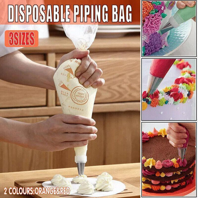 100-200Pcs Disposable Piping Bags For Cake Decor Icing Frosting Piping Nozzles - Yellow (Thick)-Medium *100 PCS.