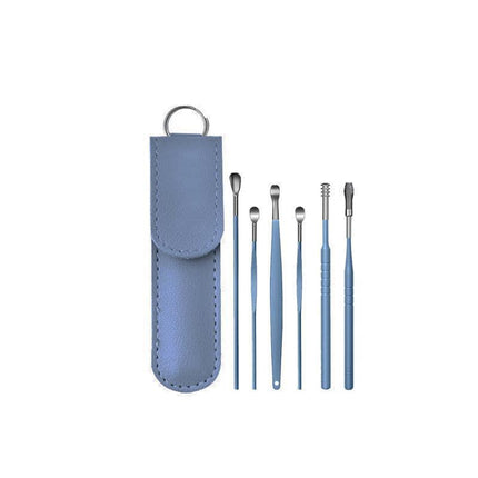 6Pcs Earpick Ear Wax Curette Ear Cleaner Remover Spoon Ear Cleaning Tool Kit - Purple.