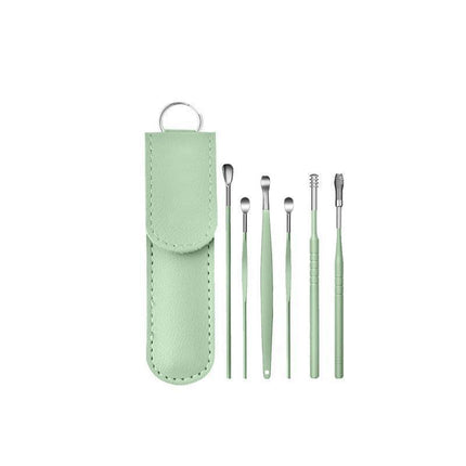6Pcs Earpick Ear Wax Curette Ear Cleaner Remover Spoon Ear Cleaning Tool Kit - Purple.