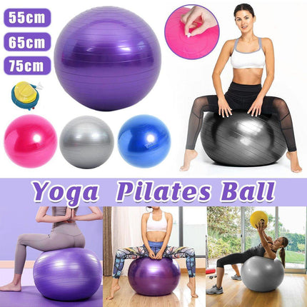 Explosion-Proof Thickened Inflatable Yoga Ball Massage Fitness Stability Ball - Blue - 65cm.