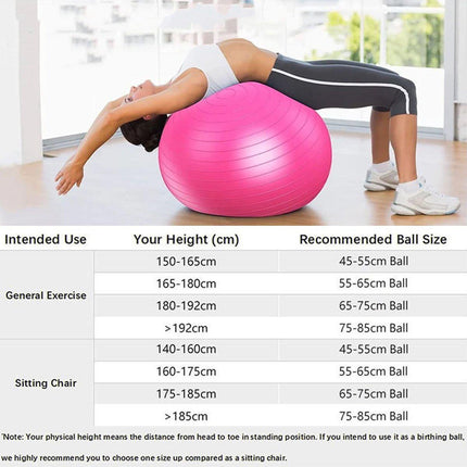 Explosion-Proof Thickened Inflatable Yoga Ball Massage Fitness Stability Ball - Blue - 65cm.