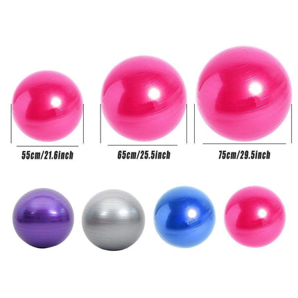 Explosion-Proof Thickened Inflatable Yoga Ball Massage Fitness Stability Ball - Purple - 65cm.