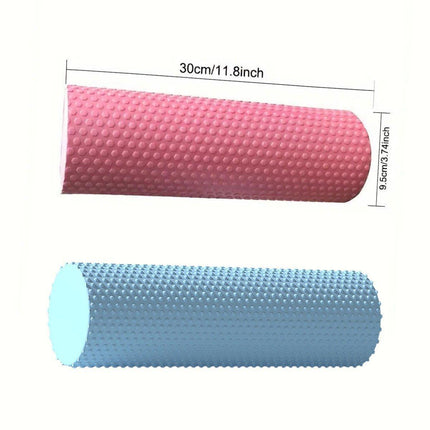 EVA Foam Yoga Massage Roller Solid Pilates Fitness Column for Muscle Recovery - Pink.