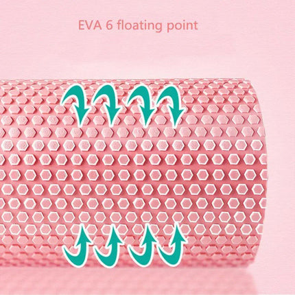EVA Foam Yoga Massage Roller Solid Pilates Fitness Column for Muscle Recovery - Pink.