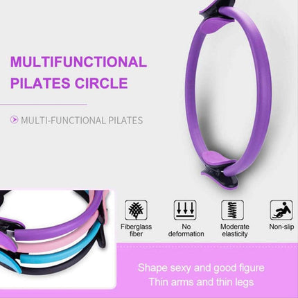 6 Colours Pilates Yoga Ring Magic Circle Fitness Equipment for Toning Slim Legs - Black.