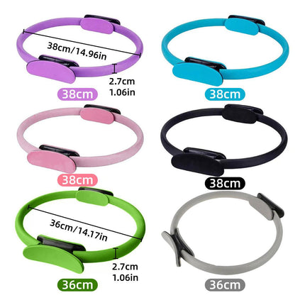 6 Colours Pilates Yoga Ring Magic Circle Fitness Equipment for Toning Slim Legs - Purple.