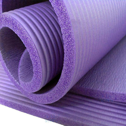 15mm Thick Yoga Mat Pad NBR Nonslip Exercise Fitness Pilate Gym Durable - Black.