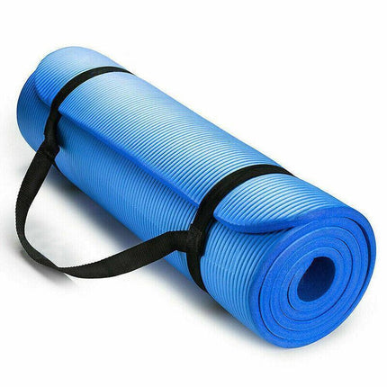 20MM Thick Yoga Mat Pad NBR Nonslip Exercise Fitness Pilate Gym Durable - Black.