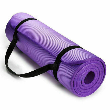 20MM Thick Yoga Mat Pad NBR Nonslip Exercise Fitness Pilate Gym Durable - Black.
