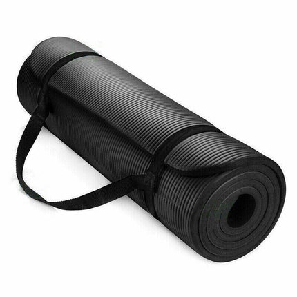 20MM Thick Yoga Mat Pad NBR Nonslip Exercise Fitness Pilate Gym Durable - Black.