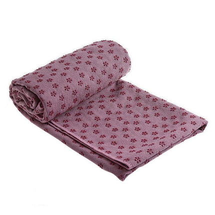 Non Slip Yoga Towel Mat Microfiber Fitness Gym Exercise Blanket with Carry Bag - Orange.