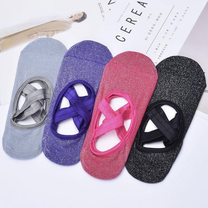 Yoga Socks Non Slip Pilates Ballet Grip Socks for Women Gym Fitness - Black.