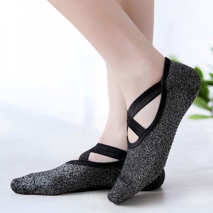 Yoga Socks Non Slip Pilates Ballet Grip Socks for Women Gym Fitness - Black.