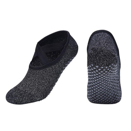 Yoga Socks Non Slip Pilates Ballet Grip Socks for Women Gym Fitness - Black.