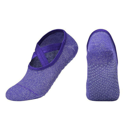 Yoga Socks Non Slip Pilates Ballet Grip Socks for Women Gym Fitness - Black.