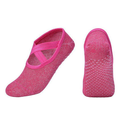 Yoga Socks Non Slip Pilates Ballet Grip Socks for Women Gym Fitness - Black.